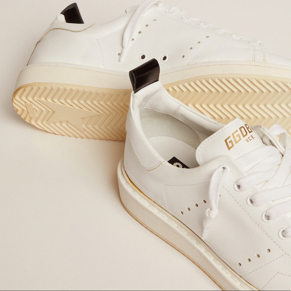 golden goose starter sneakers in all white leather - Picture 3 of 16